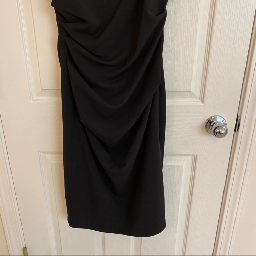 Betsy & Adam Embellished-Sleeve Sheath Dress in Black/Silver - Picture 5 of 10